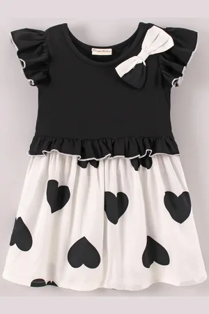 CrayonFlakes Girls Flutter Sleeves Floral Dress
