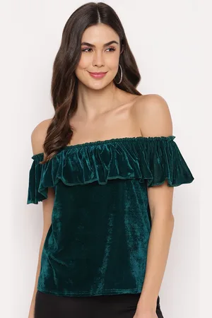Mayra Off-Shoulder Velvet Bardot Top