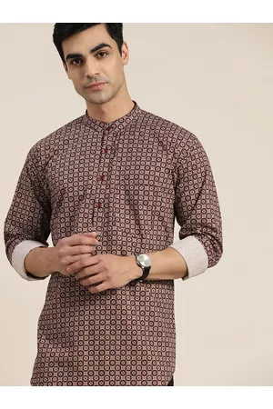 HANCOCK Kalamkari Printed Pure Cotton Straight Kurta