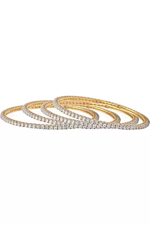 The Pari Set Of 4 Gold-Plated AD-Studded Bangles
