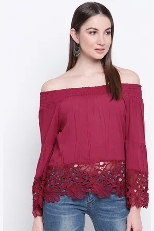 Mayra Off-Shoulder Lace Inserts Bardot Top