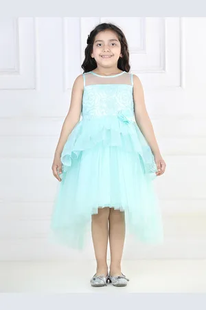 Toy Balloon Kids Girls Embordered Layered Net A-Line Dress