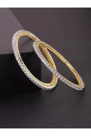 The Pari Set Of 2 Gold-Plated AD-Studded Bangles