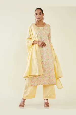 Soch Printed Embroidered With Sequinned Pure Cotton Unstitched Dress Material
