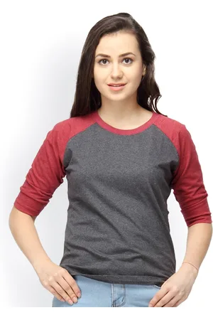 Campus Women Charcoal Grey T-shirt