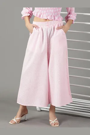 SHOWOFF Women Flared High-Rise Linen Culottes Trouser