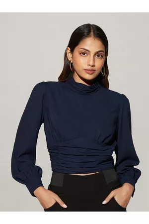 20Dresses Ruffles Smocked Blouson Crop Top