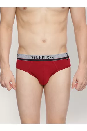 Van Heusen Innerwear Briefs, Men Red Solid Brief for Innerwear at