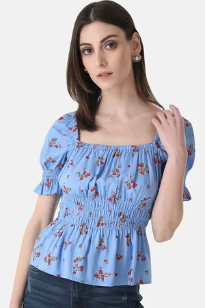 Kazo Floral Printed Smocked Top