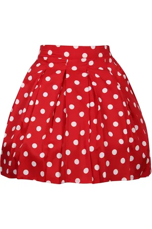 R Cube Girls Polka Dot Printed Crepe Skirt