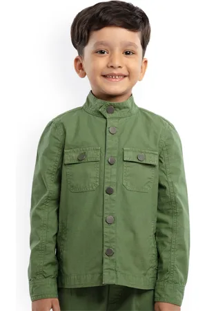 UNDER FOURTEEN ONLY Boys Green Denim Jacket