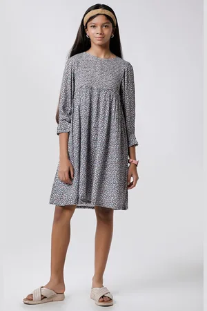 KATE & OSCAR Girls Floral Printed A-Line Cotton Dress