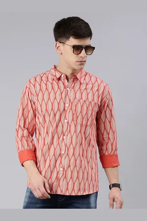 Joven Full Sleeve Patch Pocket Slim Fit Abstract Printed Casual Pure Cotton Shirt