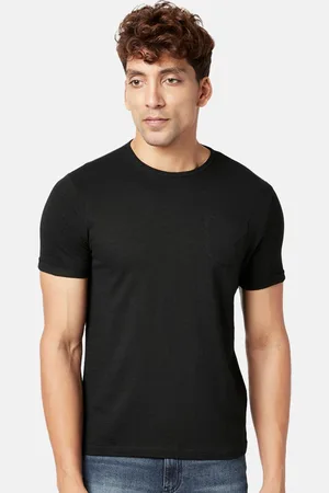 PEOPLE Men Slim Fit Pure Cotton T-shirt