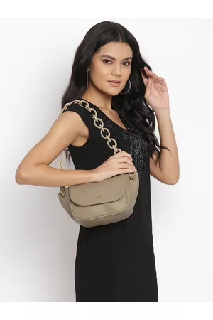 KLEIO Beige Solid Structured Shoulder Bag