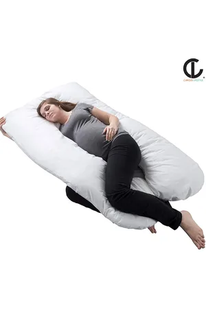 CURIOUS LIFESTYLE White Cotton Maternity Pillow With Zip Cover