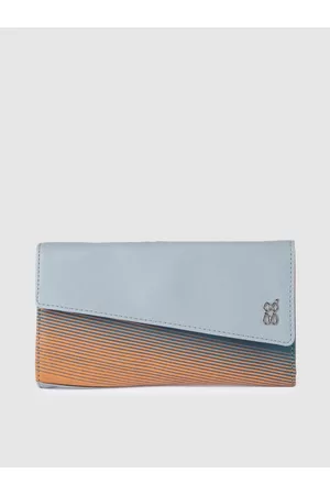 Baggit Women Blue Striped Three Fold Wallet