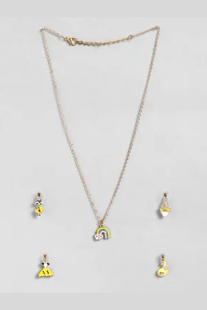 EL REGALO Girls Gold-Plated Necklace With 4 Pendants