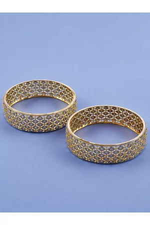 The Pari Set Of 2 Gold-Plated AD-Studded Bangles