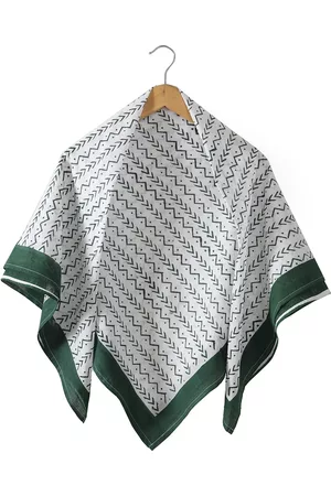 HANDICRAFT PALACE Geometric Printed Cotton Square Scarf