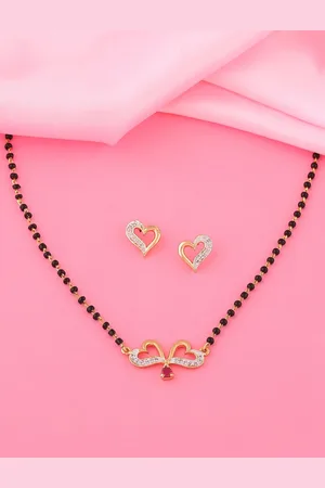 ESTELE Gold Plated CZ Studded Mangalsutra Set