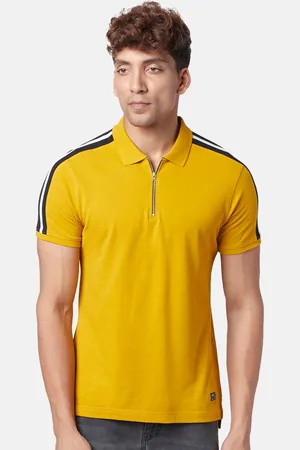 PEOPLE Men Polo Collar Slim Fit Pure Cotton T-shirt