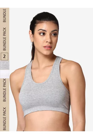 ABELINO Pack Of 3 Colourblocked Non-Wired Non Padded Sports Bra COM5130