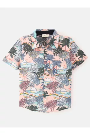 CrayonFlakes Boys Tropical Printed Casual Shirt