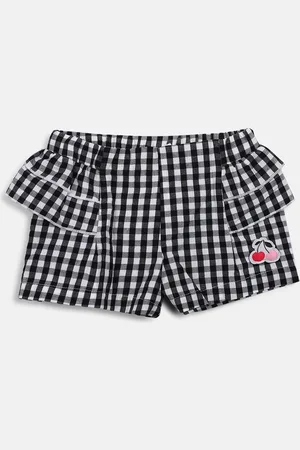 chicco Girls Cotton Checked Shorts