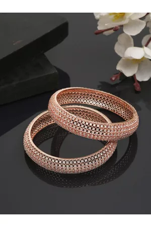 YouBella Set of 2 Rose Gold-Plated & Stone-Studded Bangles
