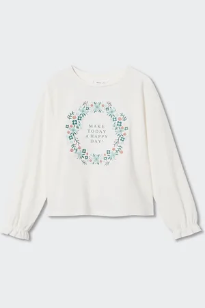 MANGO Girls Pure Cotton Floral Printed T-shirt