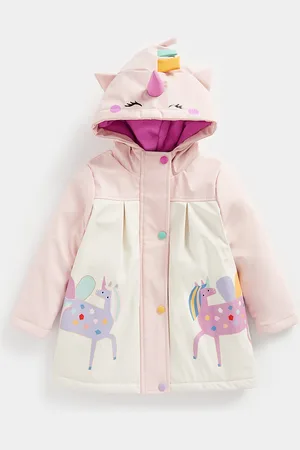 Mothercare Girls Graphic Printed Hooded Tailored Jacket