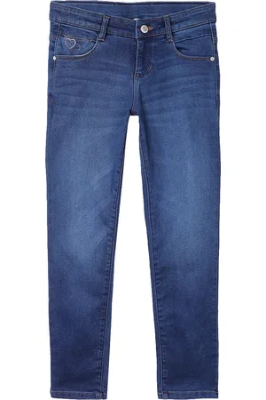 CANTABIL Girls Mid Rise Clean Look Light Fade Stretchable Cotton Jeans