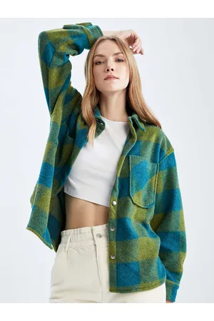 DeFacto Women Checked Regular Fit Casual Shacket