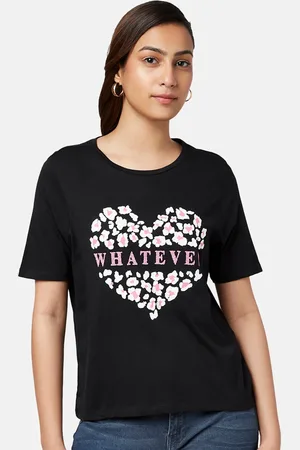 PEOPLE Women Printed Cotton T-shirt