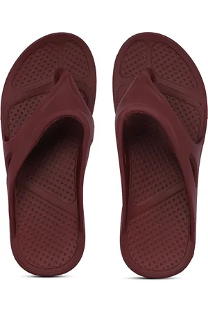 ACTION Women Textured Rubber Thong Flip-Flops