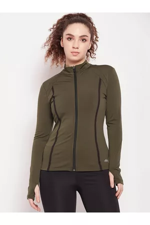 ATHLISIS Reflective Strip Mock Collar Long Sleeves Dry Fit Training or Gym Sporty Jacket
