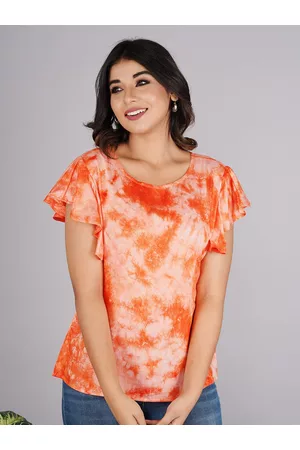 Bachuu Tie and Dye Dyed Flutter Sleeves Top