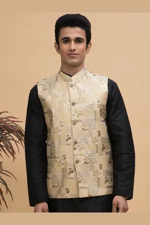 NEUDIS Jacquard Woven Design Nehru Jacket