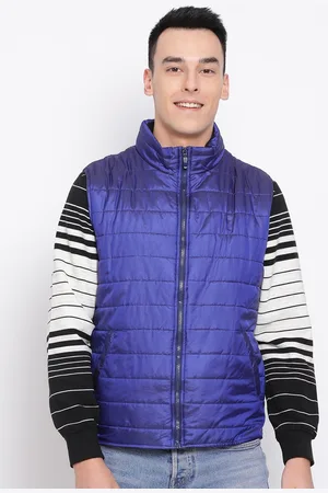 Oxolloxo Men Blue Solid Padded Jacket