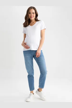 DeFacto Women High Rise Low Distress Cropped Maternity Jeans