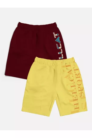 HELLCAT Boys Pack of 2 Cotton Sports Shorts