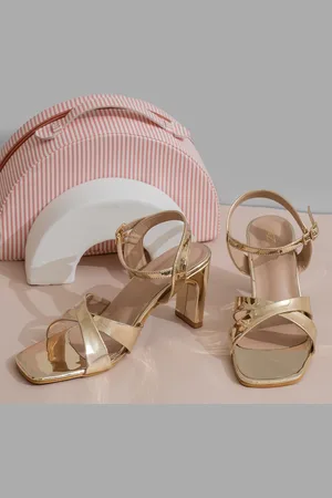 SHEZONE Open Toe Block Heels With Backstrap