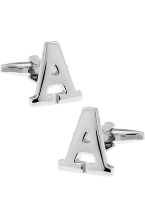 The Tie Hub Men Silver-Toned Alphabet Cufflink