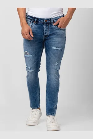 SPYKAR Men Kano Slim Fit Mildly Distressed Heavy Fade Cotton Jeans