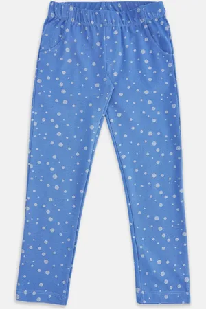 Pantaloons Girls Navy Blue & White Printed Treggings