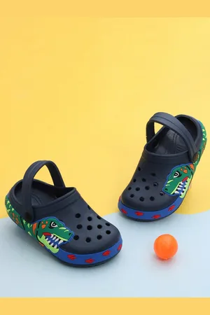 Yellow bee Boys Printed Comfortable Dinosaurs Rubber Clogs