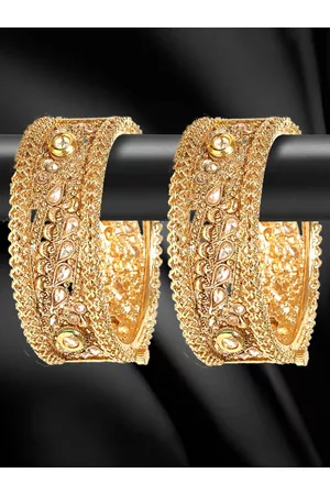 YouBella Set of 2 Gold-Plated Stone-Studded Bangles