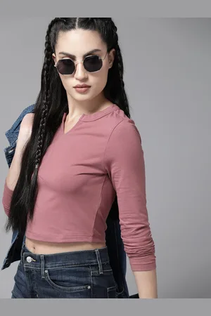 Roadster Mandarin Collar Crop Top