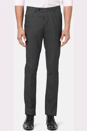 Pantaloons Men Textured Slim Fit Low-Rise Formal Trousers